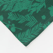 植物印モダン象包装紙 フリースブランケット (角)