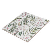 植物及び蝶の装飾瓦 タイル (側面)