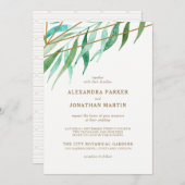 植物及び銅幾何学模様結婚の 招待状 (正面/裏面)