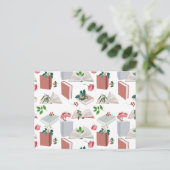 植物図書読館の模様 シーズンポストカード (スタンド正面)