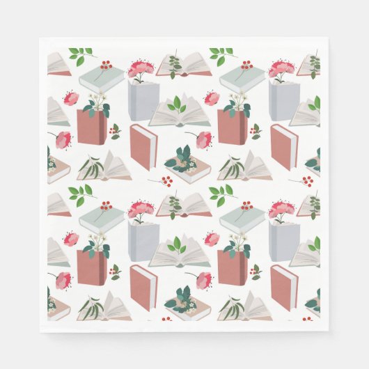 植物図書読館の模様 スタンダードランチョンナプキン (正面)