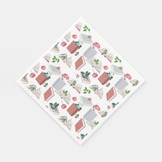 植物図書読館の模様 スタンダードランチョンナプキン (角)