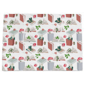 植物図書読館の模様 ラージペーパーバッグ (正面)