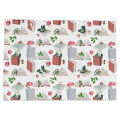 植物図書読館の模様 ラージペーパーバッグ (裏面)