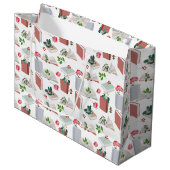 植物図書読館の模様 ラージペーパーバッグ (正面アングル)