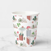 植物図書読館の模様 紙コップ (左)