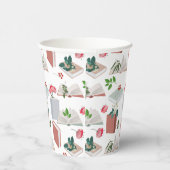 植物図書読館の模様 紙コップ (右)