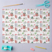 植物図書読館の模様 薄葉紙 (クラフト)