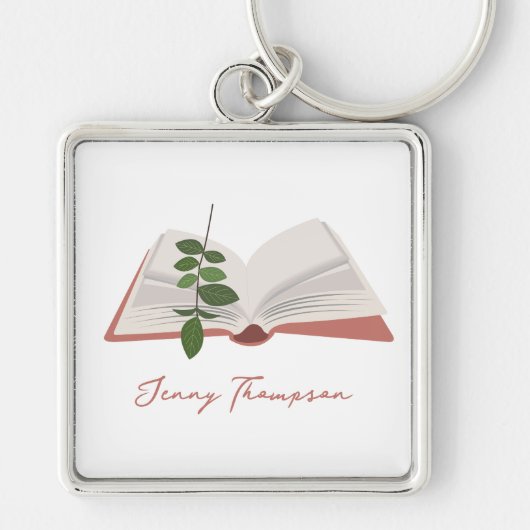 植物図書読館名前をカスタムする キーホルダー (正面)