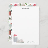 植物図書読館名前をカスタムする ノートカード (正面/裏面)