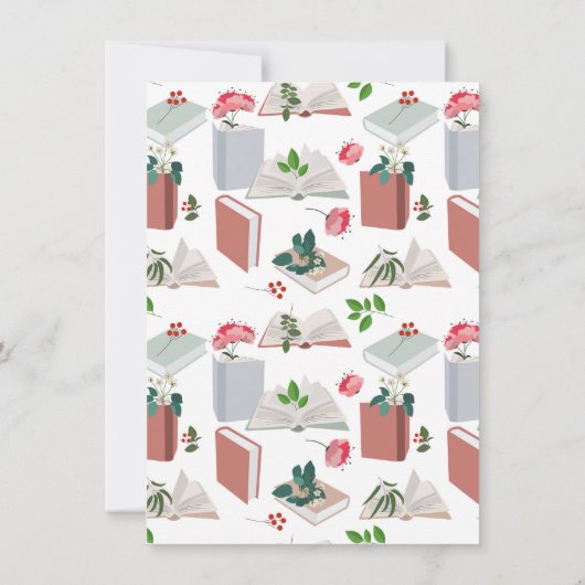 植物図書読館名前をカスタムする ノートカード (裏面)