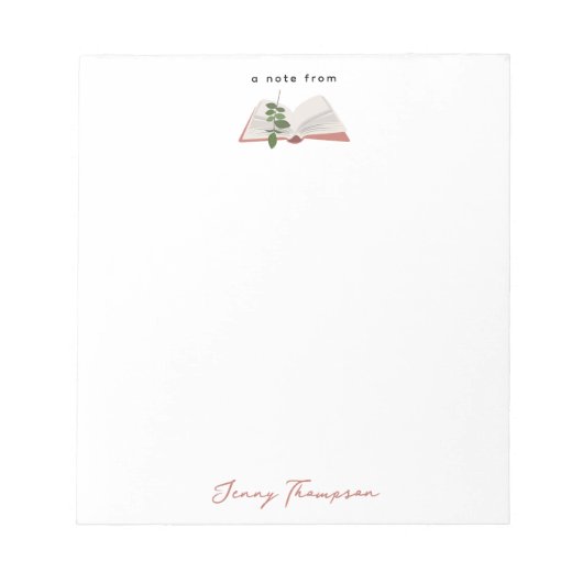 植物図書読館名前をカスタムする ノートパッド (正面)