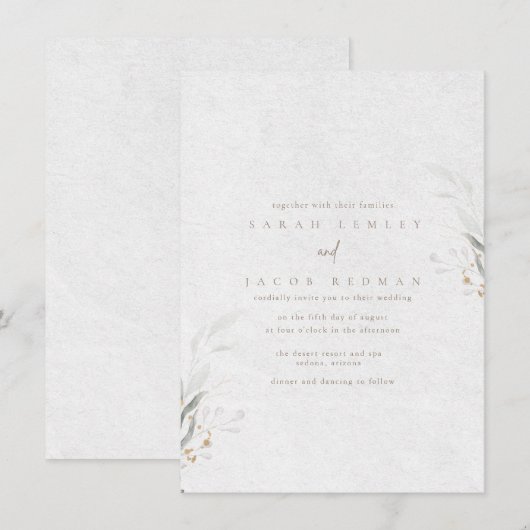 植物園での結婚式 招待状 (正面/裏面)