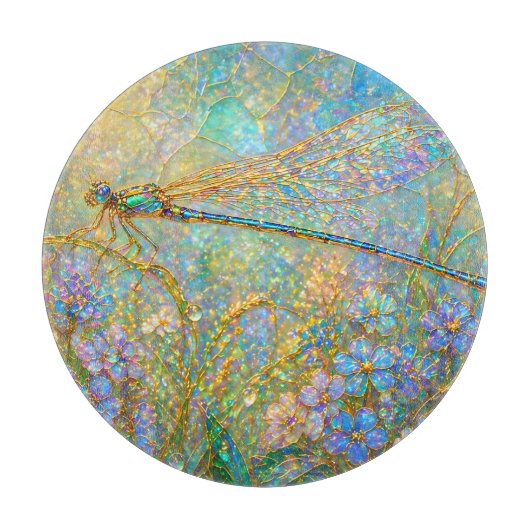 植物園のアクリル画風景画 カッティングボード (正面)