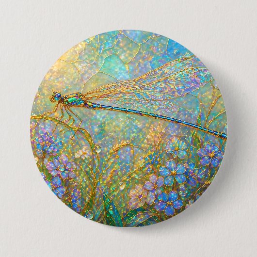 植物園のアクリル画風景画 缶バッジ (正面)