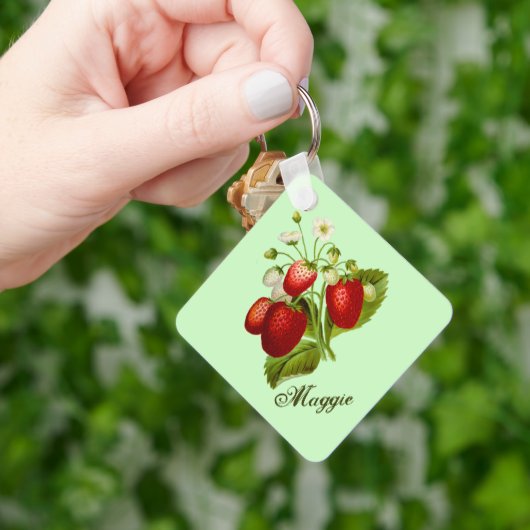 植物園のイチゴ キーホルダー (手)