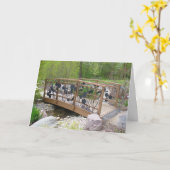 植物園のカエルの橋フォトリタイア カード (黄色い花)