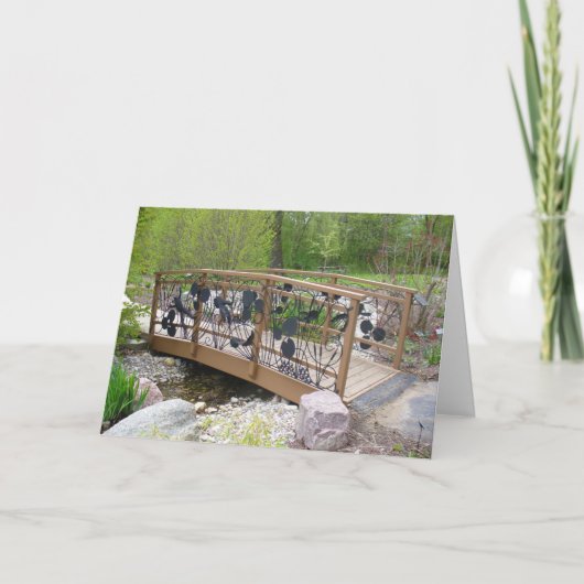 植物園のカエルの橋フォトリタイア カード (正面)