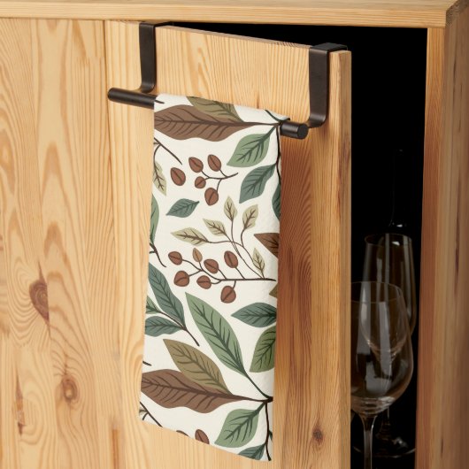 植物園のカフェ植物 キッチンタオル (三つ折り)