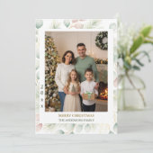 植物園のクリスマス家族写真年賀状 シーズンカード (スタンド正面)