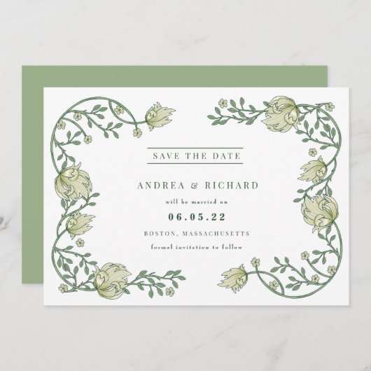 植物園のフローラ結婚セーブザデート セーブザデート (正面/裏面)