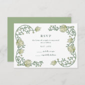 植物園のフローラ結婚出欠届けカード 出欠カード (正面/裏面)