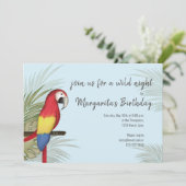 植物園のワイルドバースデー鳥QRコードソーシャルメディア 招待状 (スタンド正面)