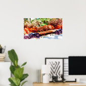 植物園の公園のベンチのポスター ポスター (ホームオフィス)