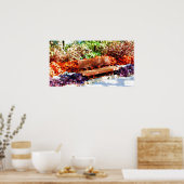 植物園の公園のベンチのポスター ポスター (キッチン)