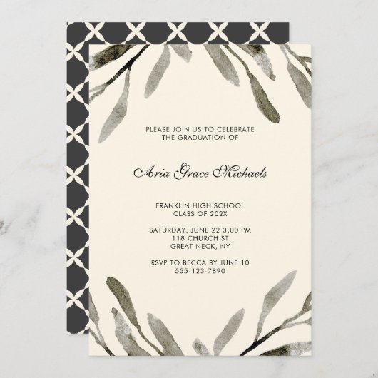 植物園の卒業パーティー招待状 招待状 (正面/裏面)