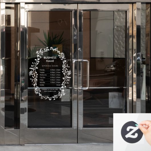 植物園の営業時間サイン窓用ステッカー ウィンドウサイン (オフィスドア)