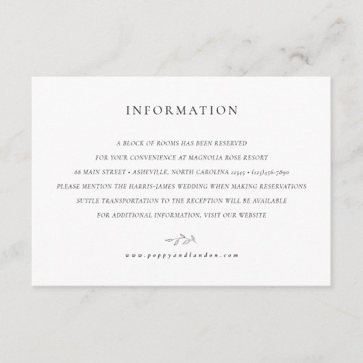 植物園の囲いカード - 一連の部屋 エンクロージャーカード (正面)