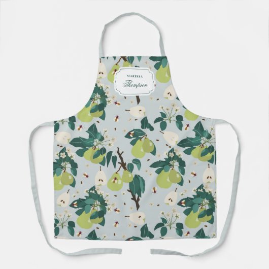 植物園の梨と蜂フローラ エプロン (正面)