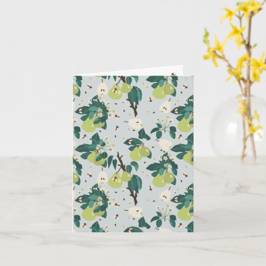 植物園の梨と蜂フローラ カード (黄色い花)