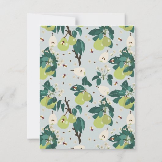 植物園の梨と蜂フローラ サンキューカード (裏面)