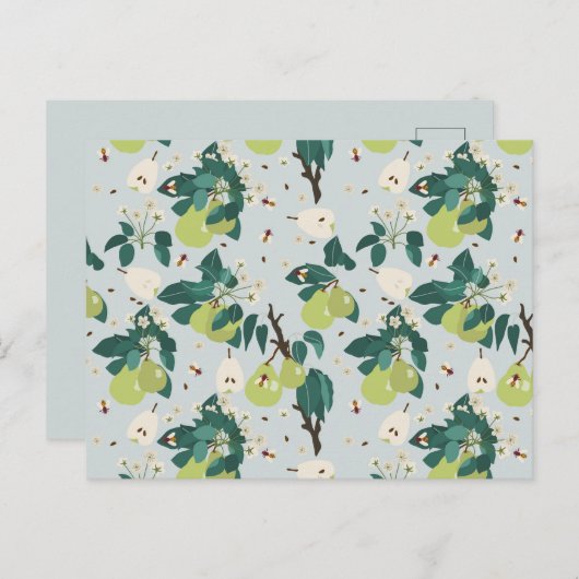 植物園の梨と蜂フローラ シーズンポストカード (正面/裏面)