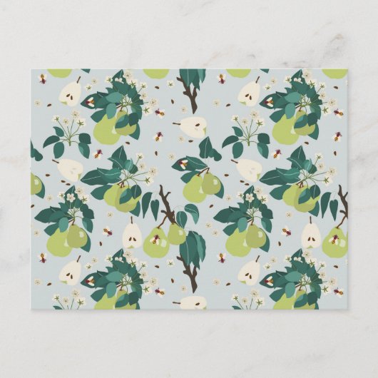 植物園の梨と蜂フローラ シーズンポストカード (正面)