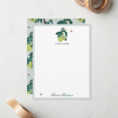 植物園の梨と蜂フローラ ノートカード (正面/裏面インサイチュ)