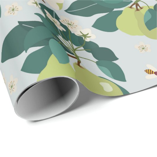 植物園の梨と蜂フローラ ラッピングペーパー (ロールコーナー)