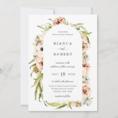 植物園の森の花のアーチフレームの結婚式の招待状 招待状 (正面)