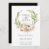 植物園の森の花のリース Save The Date 案内状 (正面/裏面)