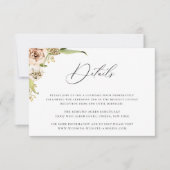 植物園の森の花の結婚式の詳細カード 招待状 (正面)