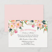 植物園の水彩画の花のデザインの受付カード エンクロージャーカード (正面/裏面)