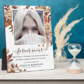 植物園の秋の花のメモリアル写真 フォトプラーク (側面)