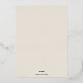 植物園の箔押しアーチ型ウェディング招待状 箔招待状 (裏面)