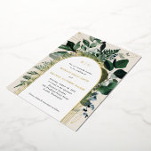 植物園の箔押しアーチ型ウェディング招待状 箔招待状 (回転した状態)