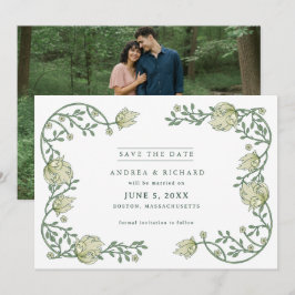 植物園の花の写真の結婚式  セーブザデート