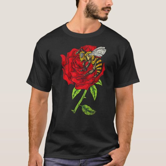 植物園の花の開花昆虫の自然の蜂 Tシャツ (正面)