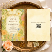 植物園の花のQRコードブライダルシャワー
