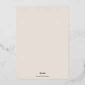 植物園の葉の弓形の結婚式招待状 箔招待状 (裏面)